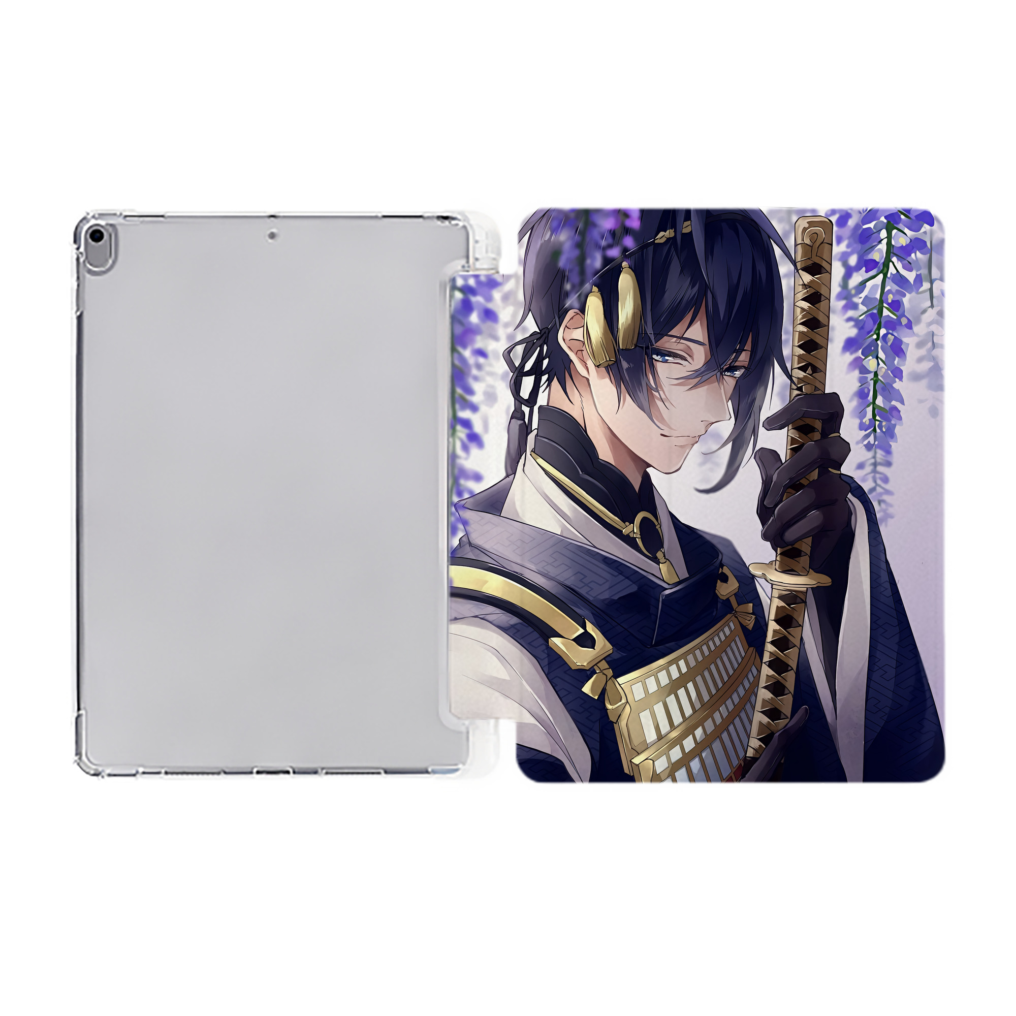 （画像用） 刀剣乱舞 Touken Ranbu IPad ケース ペン収納付き 三つ折りスタンド PUレザー×シリコン 対応機種9.5/10.5/10.9インチ